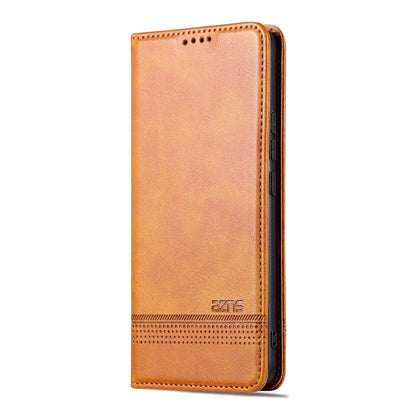 For Xiaomi Redmi K60 / K60 Pro AZNS Magnetic Calf Texture Flip Leather Phone Case(Light Brown)