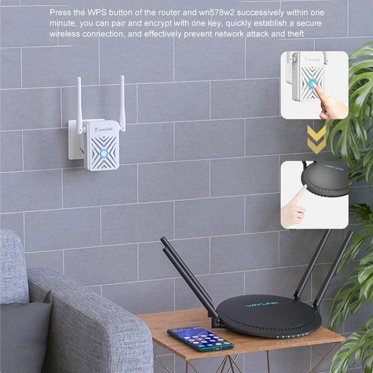 Wavlink WN578W2 300Mbps 2.4GHz WiFi Extender Repeater Home Wireless Signal Amplifier(UK Plug)