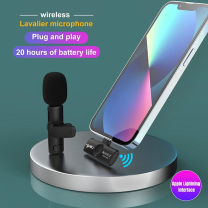 HXSJ F18 2.4G 8 Pin Noise Reduction Lavalier Wireless Microphone(Black)