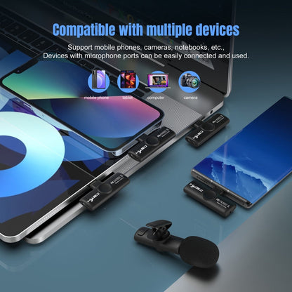 HXSJ F18 Microphone Lavalier Sans Fil 2.4G USB-C/Type-C avec Réduction du Bruit (Noir)