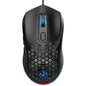 HXSJ X300 7200DPI RGB Backlight Interchangeable Back Cover Hole Gaming Wired Mouse(Black)
