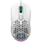 HXSJ X300 7200DPI RGB Backlight Interchangeable Back Cover Hole Gaming Wired Mouse(White)