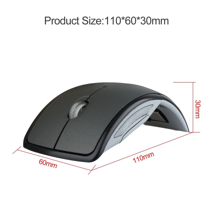 HXSJ ZD-01 1600DPI 2.4GHz Wireless Foldable Mouse(Grey)