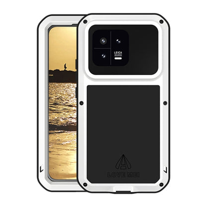 Pour Xiaomi 13 LOVE MEI Coque de Téléphone Antichoc en Métal Étanchéité à Vie Anti-Poussière (Blanc)
