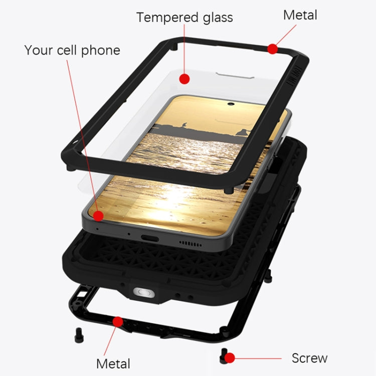 Pour Xiaomi 13 LOVE MEI Coque de téléphone antichoc en métal étanche à vie anti-poussière (Vert Armée)