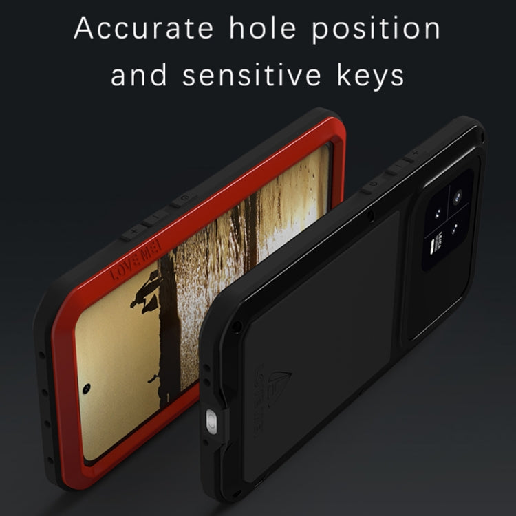 For Xiaomi 13 LOVE MEI Metal Shockproof Life Waterproof Dustproof Phone Case(Red)