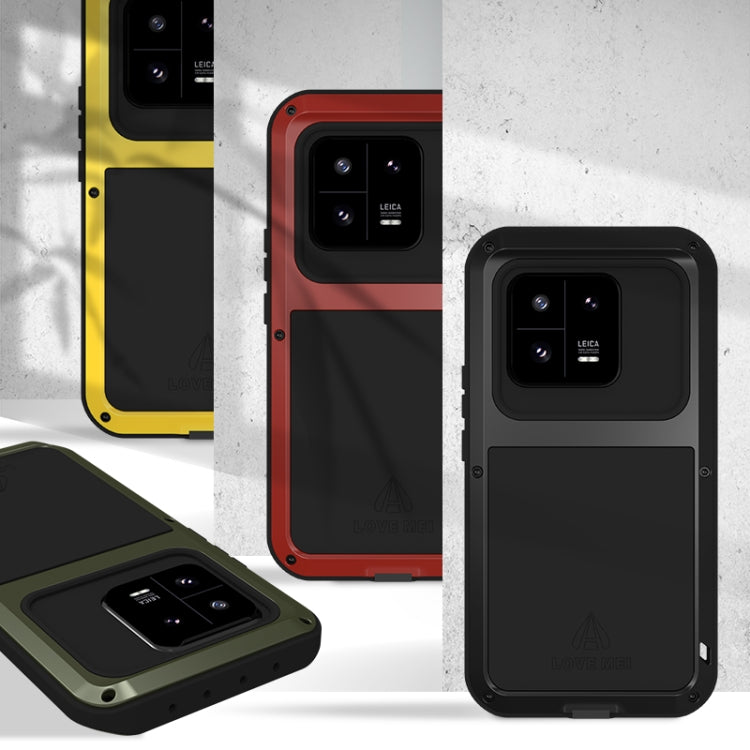 Pour Xiaomi 13 Pro LOVE MEI Coque de Téléphone Métal Anti-choc Étanche à la Poussière et aux Éclaboussures (Jaune)