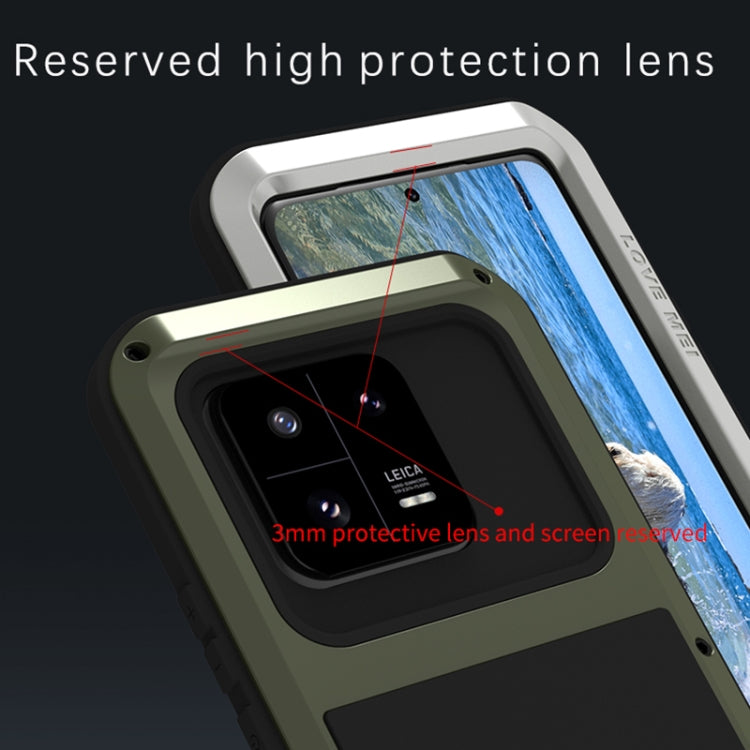Pour Xiaomi 13 Pro LOVE MEI Coque de Téléphone Métal Anti-choc Étanche à la Poussière et aux Éclaboussures (Jaune)