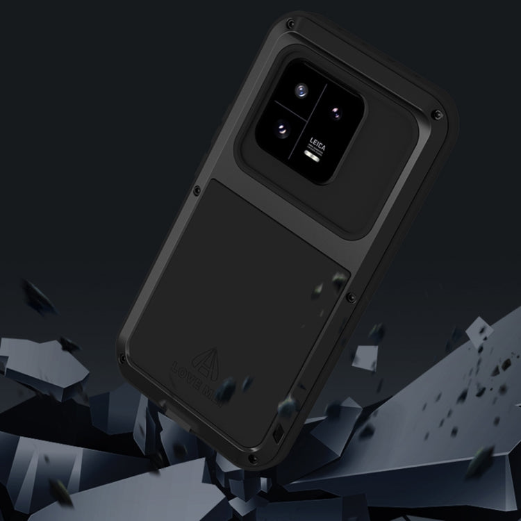 For Xiaomi 13 Pro LOVE MEI Metal Shockproof Life Waterproof Dustproof Phone Case(Black)