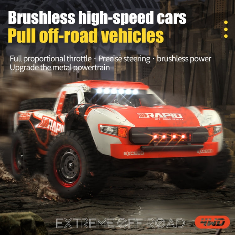 Voiture RC JJR/C Q130 tout-terrain brushless à quatre roues motrices et haute vitesse (Orange)