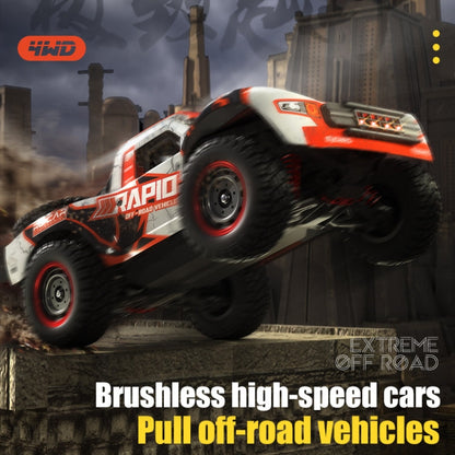 Voiture RC JJR/C Q130 tout-terrain brushless à quatre roues motrices et haute vitesse (Orange)