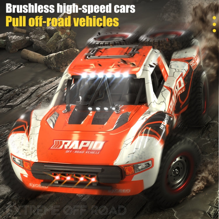 Voiture RC JJR/C Q130 tout-terrain brushless à quatre roues motrices et haute vitesse (Orange)