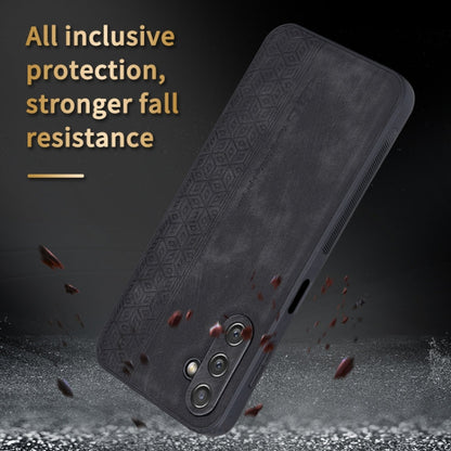 For Samsung Galaxy A24 4G AZNS 3D Embossed Skin Feel Phone Case(Black)
