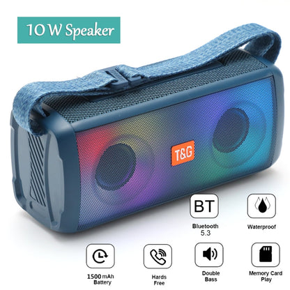 T&G TG345 Portable Outdoor Color LED Wireless Bluetooth Speaker(Green)