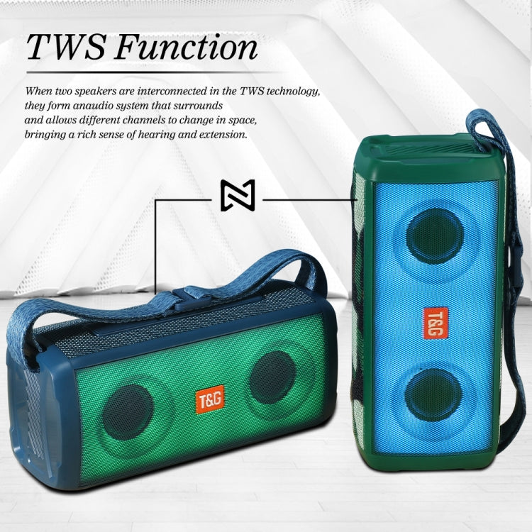T&G TG345 Portable Outdoor Color LED Wireless Bluetooth Speaker(Green)