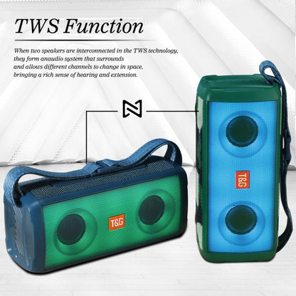T&G TG345 Portable Outdoor Color LED Wireless Bluetooth Speaker(Green)