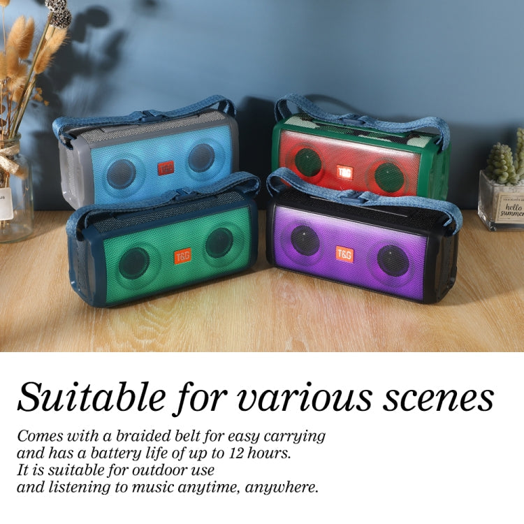 T&G TG345 Portable Outdoor Color LED Wireless Bluetooth Speaker(Green)
