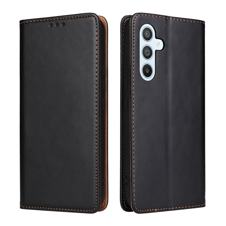 For Samsung Galaxy A54 5G Fierre Shann PU Genuine Leather Texture Leather Phone Case(Black)