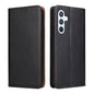 For Samsung Galaxy A54 5G Fierre Shann PU Genuine Leather Texture Leather Phone Case(Black)