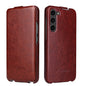 For Samsung Galaxy S23 5G Fierre Shann 64 Texture Vertical Flip PU Leather Phone Case(Brown)