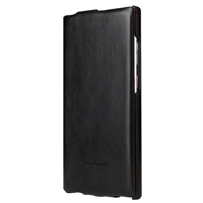 For Samsung Galaxy S23 Ultra 5G Fierre Shann 64 Texture Vertical Flip PU Leather Phone Case(Black)