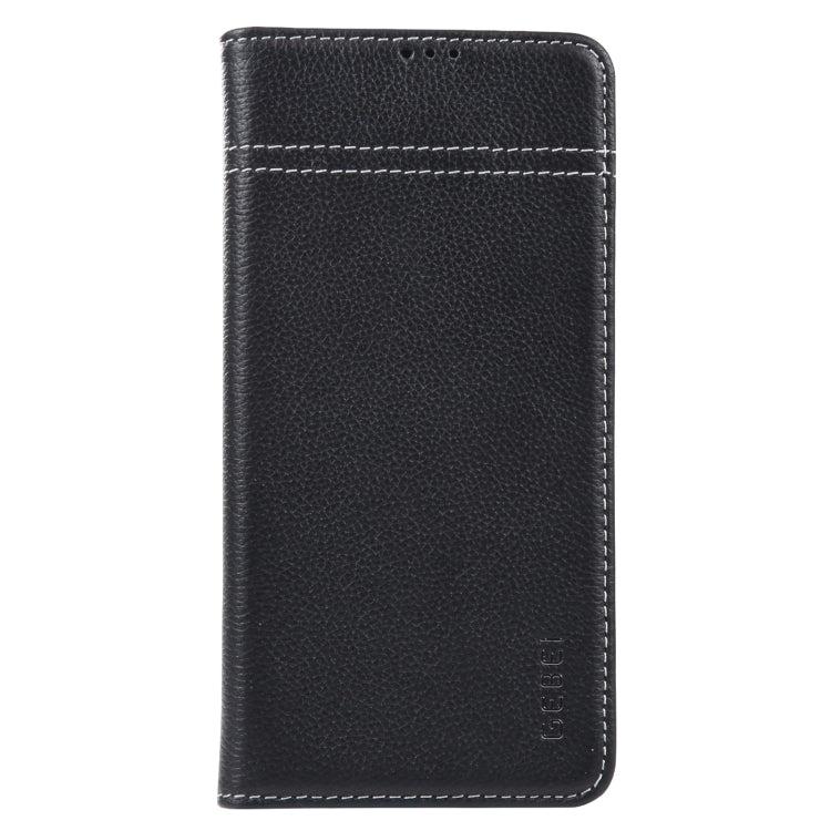 For Samsung Galaxy S23 5G GEBEI Top-grain Horizontal Flip Leather Phone Case(Black)