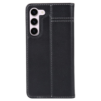 For Samsung Galaxy S23 5G GEBEI Top-grain Horizontal Flip Leather Phone Case(Black)