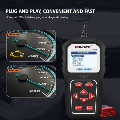 Outil de diagnostic Bluetooth KW818 pour voiture KONNWE OBD2 Détecteur de pannes