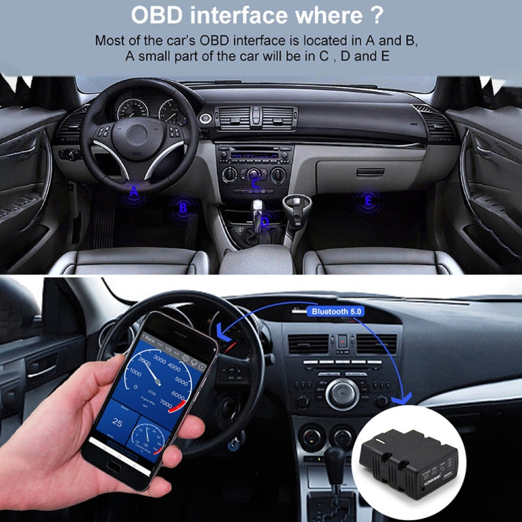 KONNWEI KW902 Bluetooth 5.0 OBD2 Car Fault Diagnostic Scan Tools Support IOS / Android(White)
