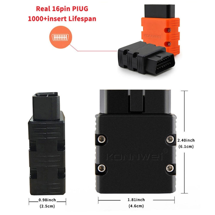KONNWEI KW902 Bluetooth 5.0 OBD2 Car Fault Diagnostic Scan Tools Support IOS / Android(White)