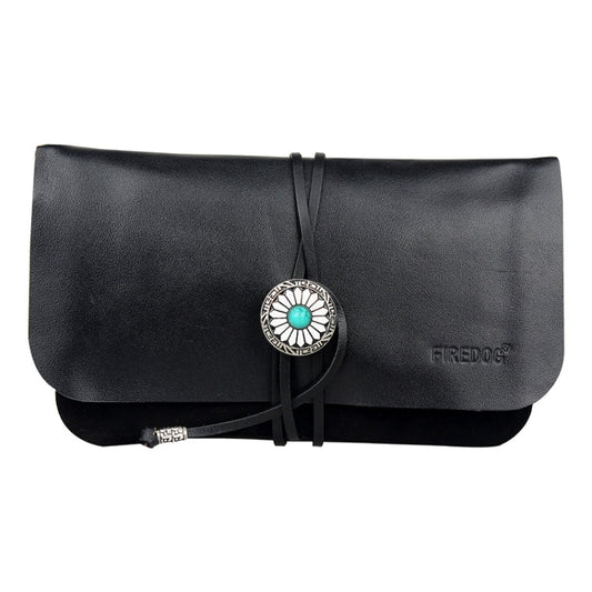 FIREDOG CL91 Portable Handmade Sheepskin Genuine Leather Tobacco Bag(Black)