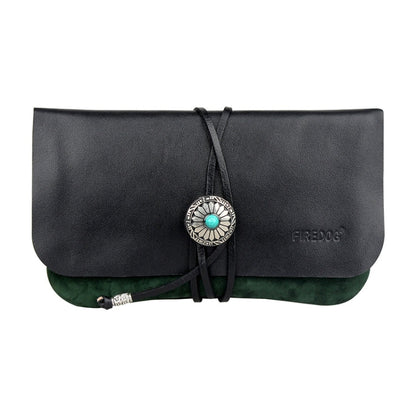FIREDOG CL91 Portable Handmade Sheepskin Genuine Leather Tobacco Bag(Dark Green)