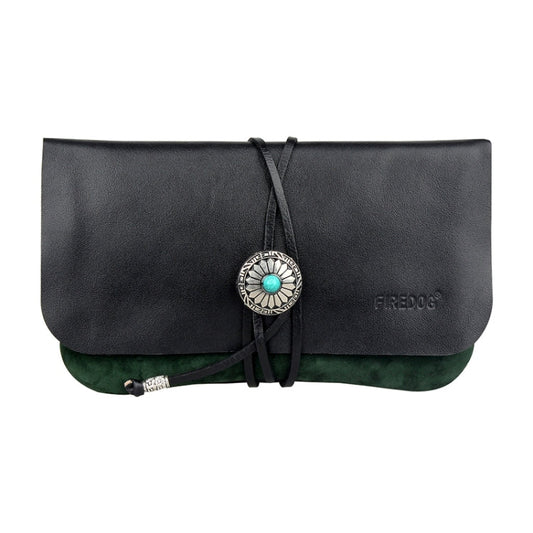 FIREDOG CL91 Portable Handmade Sheepskin Genuine Leather Tobacco Bag(Dark Green)