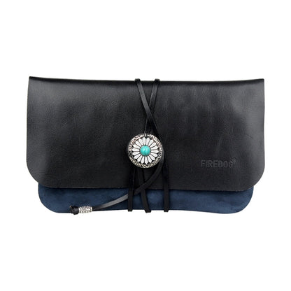 FIREDOG CL91 Portable Handmade Sheepskin Genuine Leather Tobacco Bag(Dark Blue)