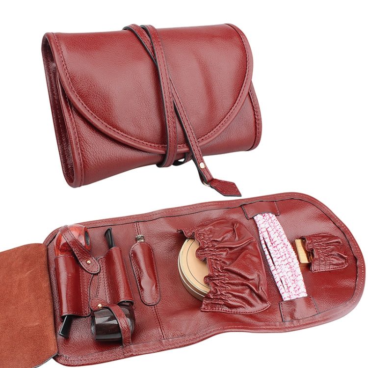 FIREDOG CL08 Leather Pipe Tobacco Storage Bag(Lychee Red Palm Rope)