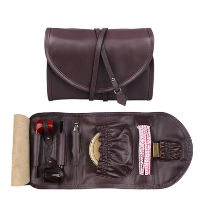 FIREDOG CL08 Sac de rangement en cuir pour pipe à tabac (Noir Marron Corde)