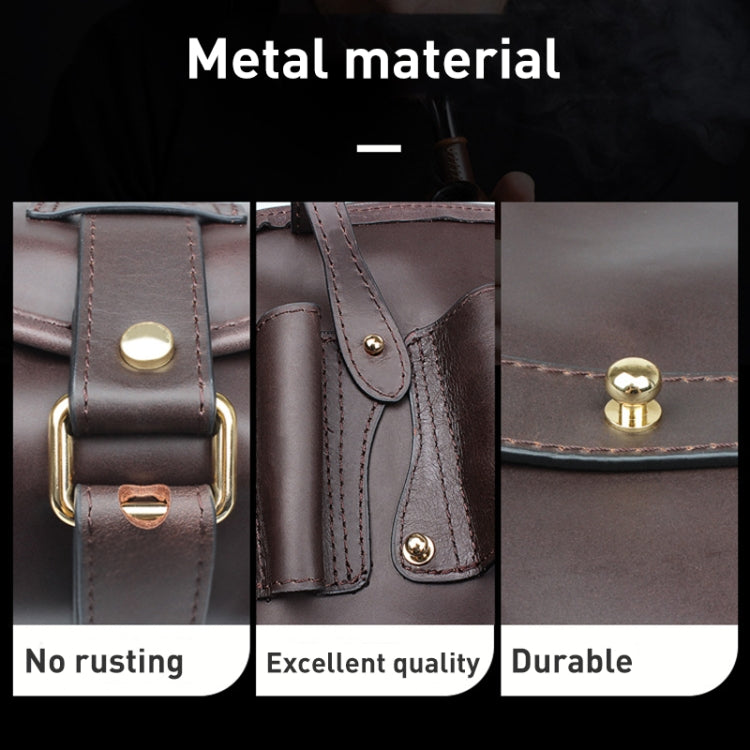 FIREDOG CL08 Sac de rangement en cuir pour pipe à tabac (Noir Marron Corde)