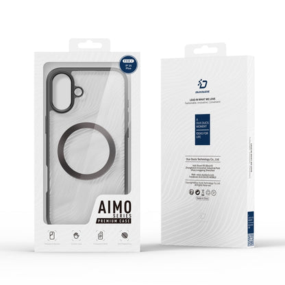 For iPhone 16 Plus DUX DUCIS Aimo Mag Series TPU + PC MagSafe Frosted Feel Phone Case(Black)