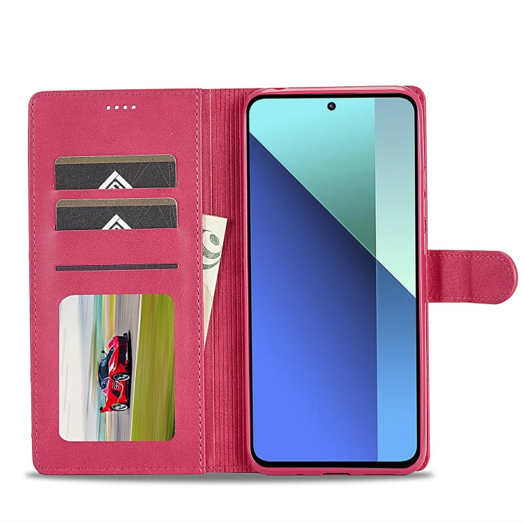 For Xiaomi Redmi Note 13 Pro 4G LC.IMEEKE Calf Texture Leather Phone Case(Red)