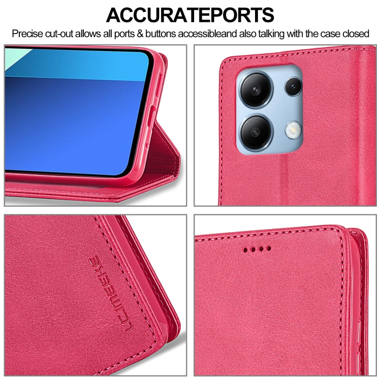 For Xiaomi Redmi Note 13 Pro 4G LC.IMEEKE Calf Texture Leather Phone Case(Red)