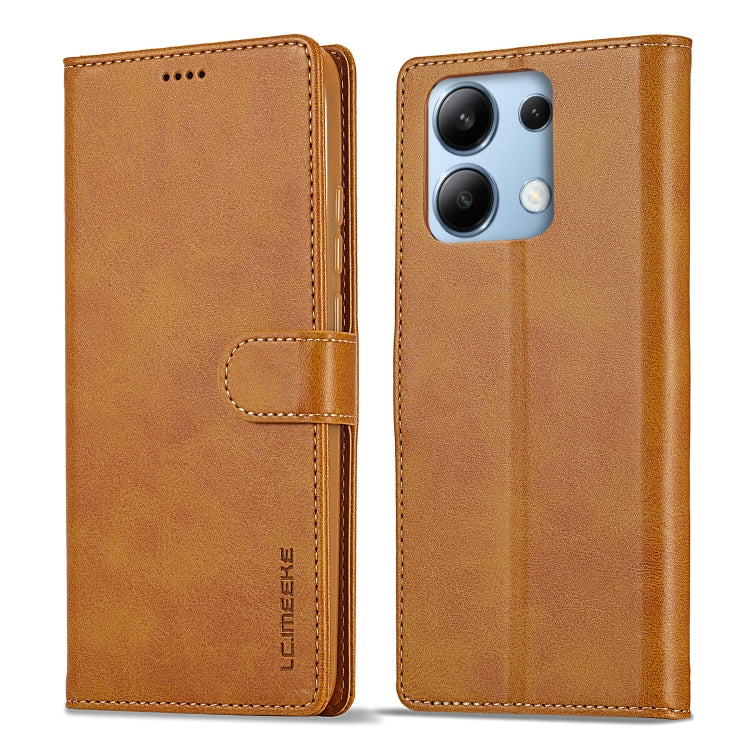 For Xiaomi Redmi Note 13 Pro 4G LC.IMEEKE Calf Texture Leather Phone Case(Brown)