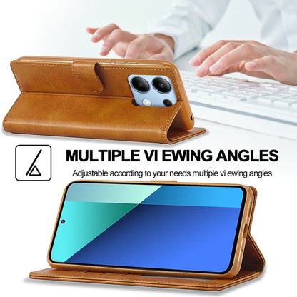 For Xiaomi Redmi Note 13 Pro 4G LC.IMEEKE Calf Texture Leather Phone Case(Brown)