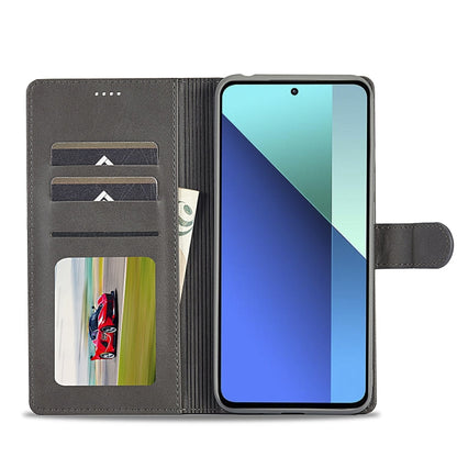 For Xiaomi Redmi Note 13 4G LC.IMEEKE Calf Texture Leather Phone Case(Grey)