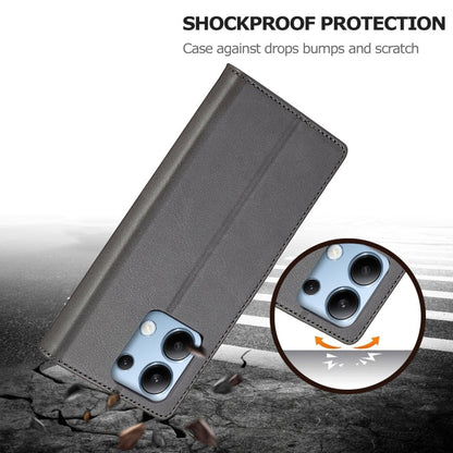 For Xiaomi Redmi Note 13 4G LC.IMEEKE Calf Texture Leather Phone Case(Grey)