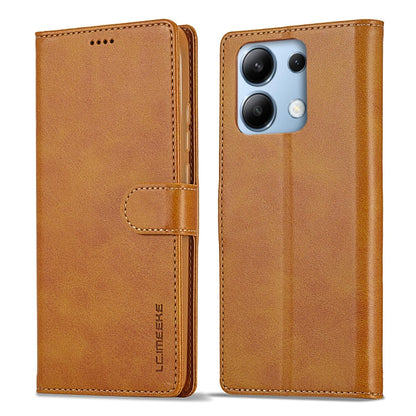 For Xiaomi Redmi Note 13 4G LC.IMEEKE Calf Texture Leather Phone Case(Brown)
