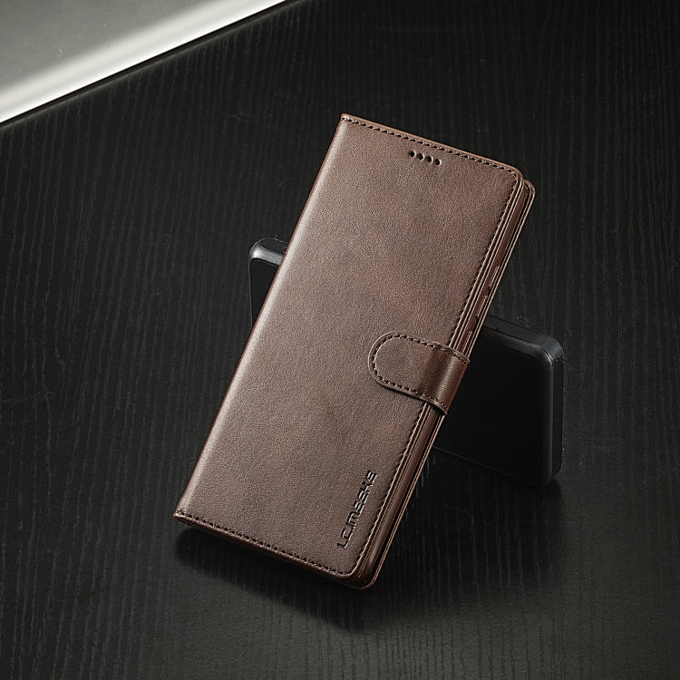 For Xiaomi Redmi Note 13 5G LC.IMEEKE Calf Texture Leather Phone Case(Coffee)