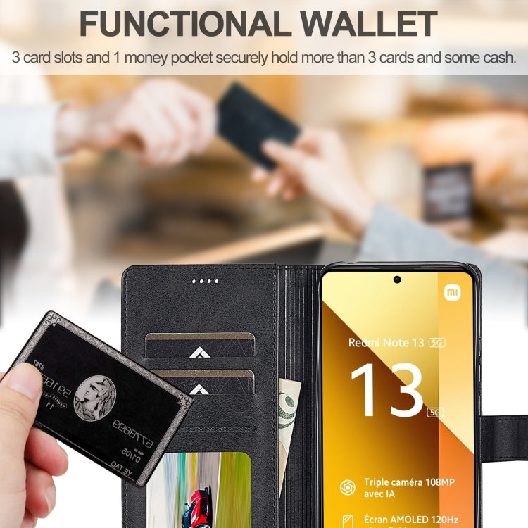 For Xiaomi Redmi Note 13 Pro 5G LC.IMEEKE Calf Texture Leather Phone Case(Black)