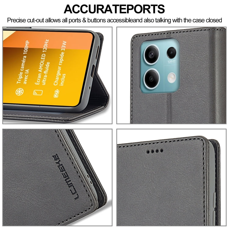For Xiaomi Redmi Note 13 Pro 5G LC.IMEEKE Calf Texture Leather Phone Case(Grey)