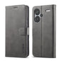 Pour Xiaomi Redmi Note 13 Pro+ Étui de téléphone en cuir texturé de veau LC.IMEEKE (gris)