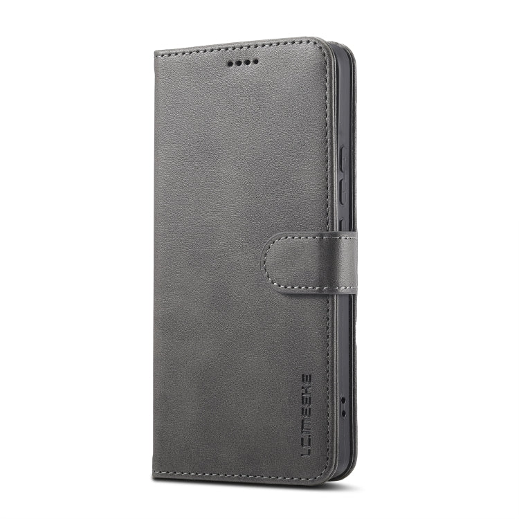 Pour Xiaomi Redmi Note 13 Pro+ Étui de téléphone en cuir texturé de veau LC.IMEEKE (gris)
